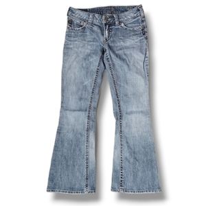 Vintage Y2K Silver Jeans Aiko Flare Leg Bell Bottoms Size 29 x 31 Women's